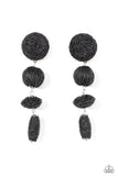 Twine Tango - Black Paparazzi Crepe-like Twine Long Earrings