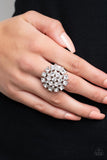 SELFIE-Confidence - White Paparazzi Rhinestones Ring