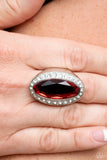 Believe in Bling - Red Paparazzi Glitzy Ring W/Rhinestones