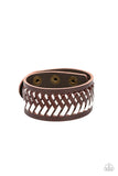 Punk Rocker Road - Brown Paparazzi Unisex Urban Snap Bracelet