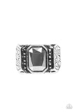 Metro Magnate - Silver Majestic Emerald Cut Paparazzi  Men Ring