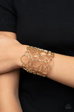 All Turned Around - Gold Paparazzi Oversized Cuff Bracelet