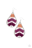 Nice Threads - Purple Paparazzi Colorful Sections Weave Earrings