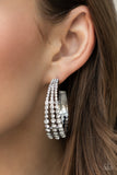 Cosmopolitan Cool - White Paparazzi Post Hoop Earrings