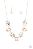 Sensational Showstopper - Brown Paparazzi Emerald Cut Bubbly Pearl Bead Necklace