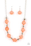 Island Ice - Orange Paparazzi Icy Coral Beads Necklace