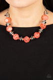 Island Ice - Orange Paparazzi Icy Coral Beads Necklace