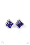 Sparkle Squared - Blue Paparazzi Clip-On Earrings