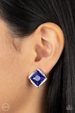 Sparkle Squared - Blue Paparazzi Clip-On Earrings