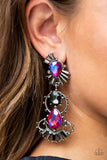 Ultra Universal - Pink Paparazzi LOP Iridescent Teardrop Gem Earrings