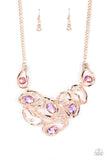 Warp Speed - Rose Gold Paparazzi LOP Asymmetrically Necklace