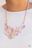 Warp Speed - Rose Gold Paparazzi LOP Asymmetrically Necklace