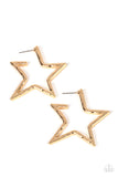 All-Star Attitude - Gold Paparazzi Star Hoop Earrings