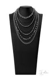 Audacious ~ 2022 ~ Paparazzi  Zi  Collection Bulky Silver and Gunmetal Chain Necklace