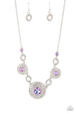 Cosmic Cosmos - Paparazzi Iridescent Purple Rhinestone Center Necklace