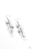 Cheeky Cascade - White Paparazzi Earrings