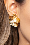 Miami Magic - Gold Paparazzi Clip On Earrings