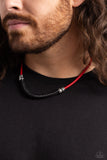 Corded Chivalry - Red Paparazzi Urban Men/Unisex Necklace