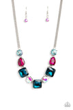 Elevated Edge  -  Multi  Color Gem Necklace