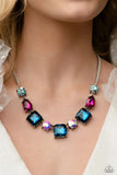 Elevated Edge  -  Multi  Color Gem Necklace