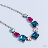 Elevated Edge  -  Multi  Color Gem Necklace