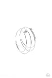 Theater HOOP - White Paparazzi Hoop Earrings