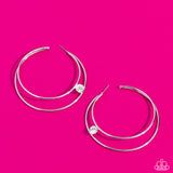 Theater HOOP - White Paparazzi Hoop Earrings