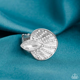 Fan Dance Dazzle - White Paparazzi August 2023 LOP Ring