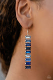 Superbly Stacked - Blue Paparazzi Earrings