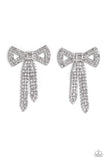 Just BOW With It - White Paparazzi LOP August 2023 Earrings