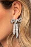 Just BOW With It - White Paparazzi LOP August 2023 Earrings