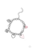 Diverse Dalliance - Pink Paparazzi Heart Charm Bracelet