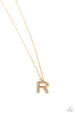 Leave Your Initials - Gold - R Paparazzi Necklace