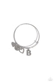 Making It INITIAL - Silver - "B" Paparazzi Charm Bracelet Bangle Like