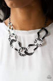 Capital Contour - Black - HR Paparazzi Short Necklace